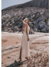 Ivory Lace Bohemian Back Slit Wedding Dress